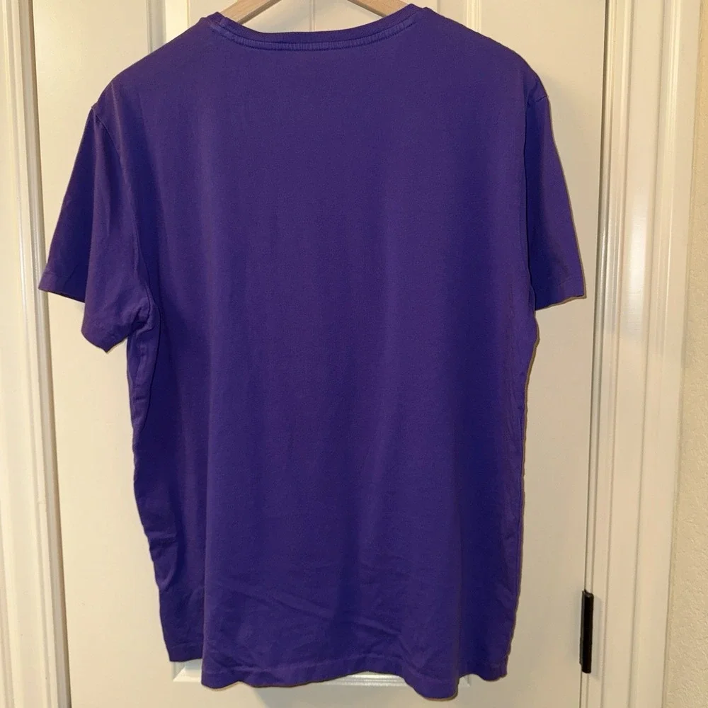 Polo Ralph Lauren Men’s Large Purple Crewneck T-Shirt Yellow Pony Short Sleeve
